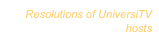 Resolutions of UniversiTV hosts